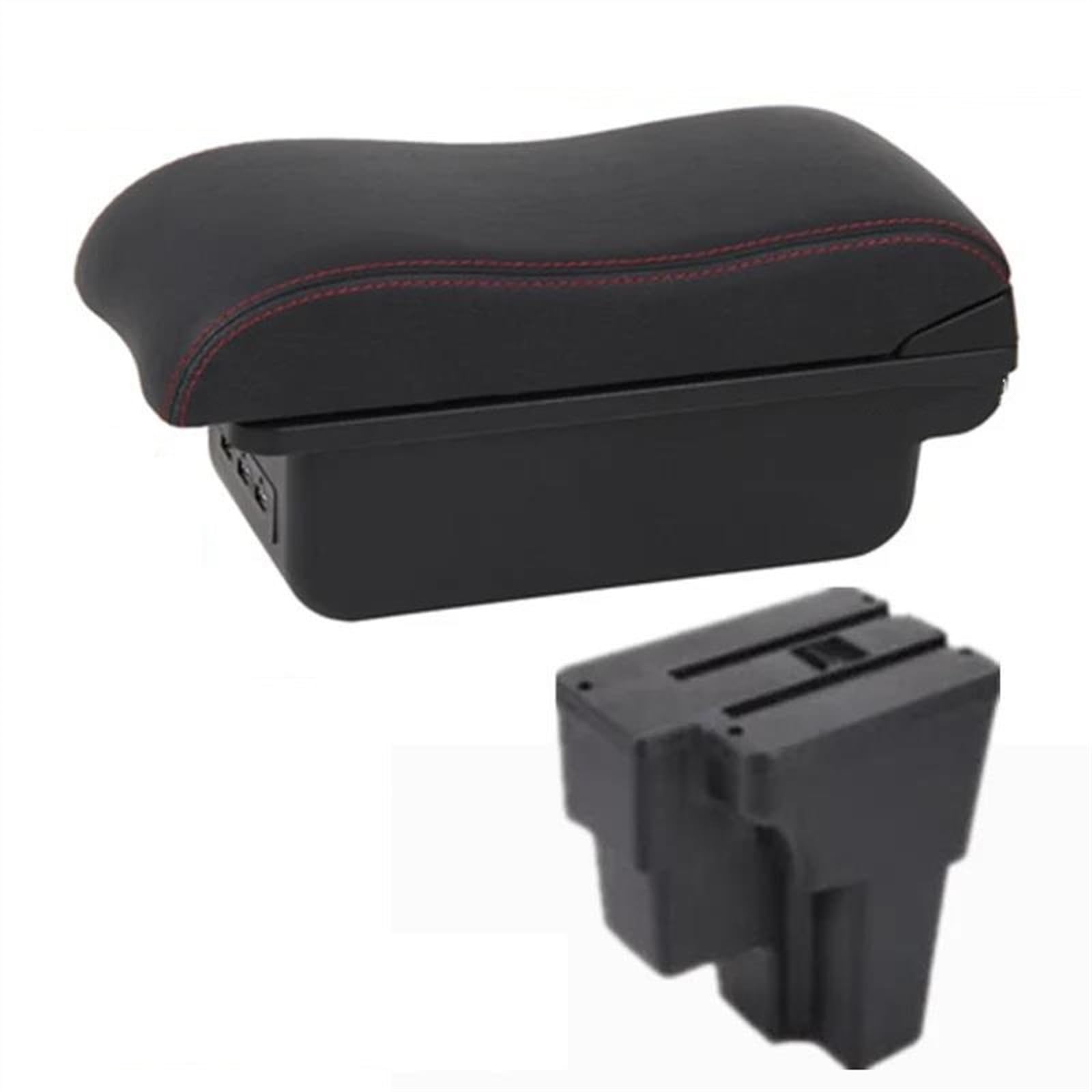 NOHEEU Car Decorative Shape Center Console Multifunctional Storage Box For STONIC For Rio Lx For Cerato(B1 red line 3USB)