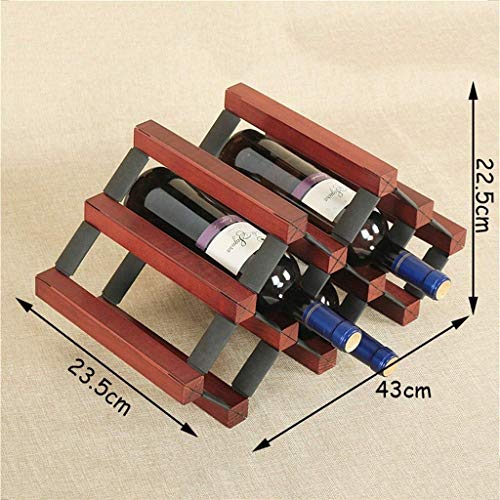 Soporte para botellas de vino de madera natural 43x23.5x22.5 cm miniatura 3