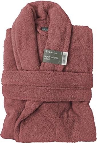 univers decor Peignoir col châle Eponge coton 380 gr/m² Naïa Vent du sud (Bois de rose, Peignoir col châle Eponge coton Naïa Taille M) Cover