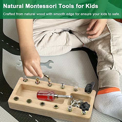 Inslat Montessori Screwdriver Board Set, Wooden Montessori Toy Tool for 3 4 5 Year Old Kids, Educational Screw Board Sensory Learning Toys STEM Fine Motor Skills Toys - Image 5
