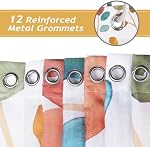 Bonhause Boho Floral Shower Curtain, Colorful Leaves Birds Watercolor Bathroom Decor 72 x 72 Inch Polyester Fabric Waterproof Bath Curtain with 12 Hooks