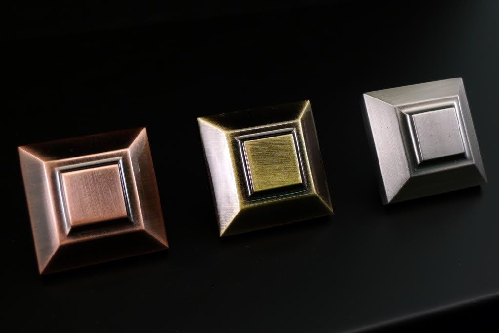 Ultra Grade URBN Architectural 1-1/2 Inch Square Cabinet Knob with Beveled-Edge, Bronze Finish (Pack of 4)