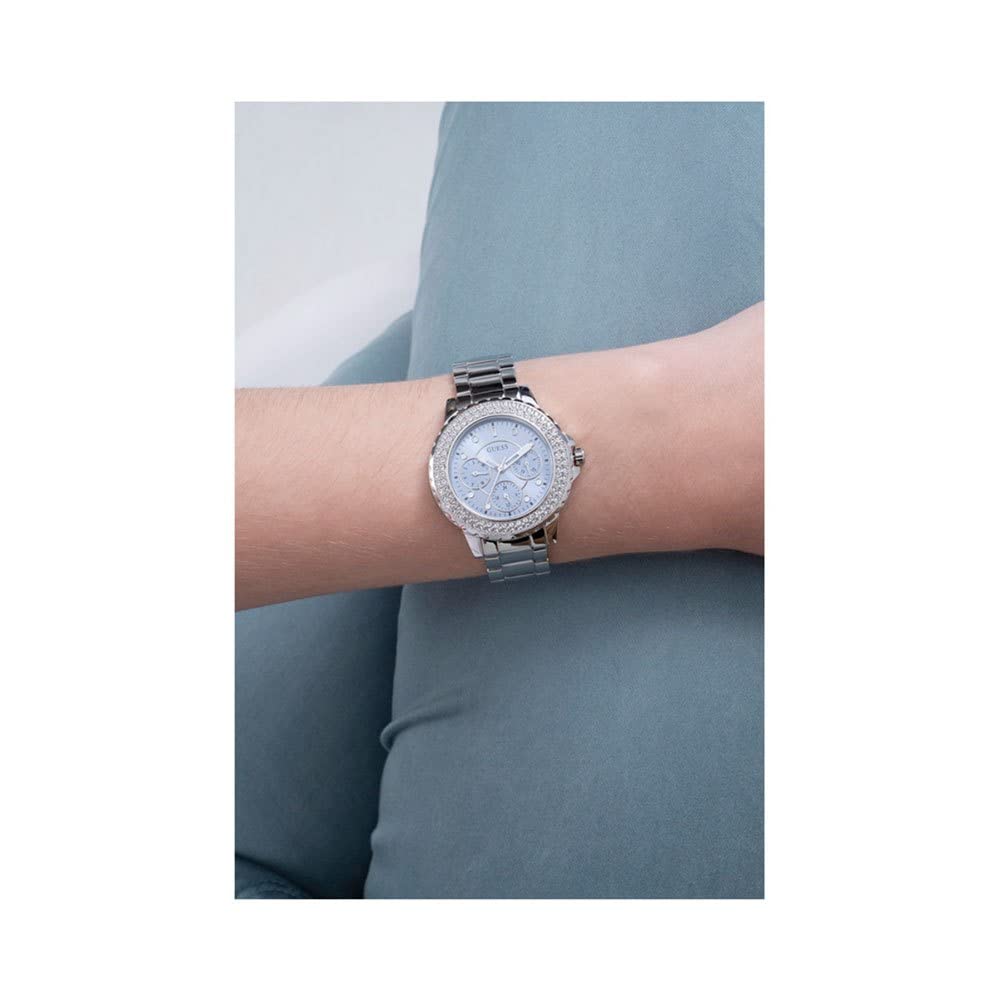 GUESS Reloj multifunción de cristal deportivo de 36 mm para mujer