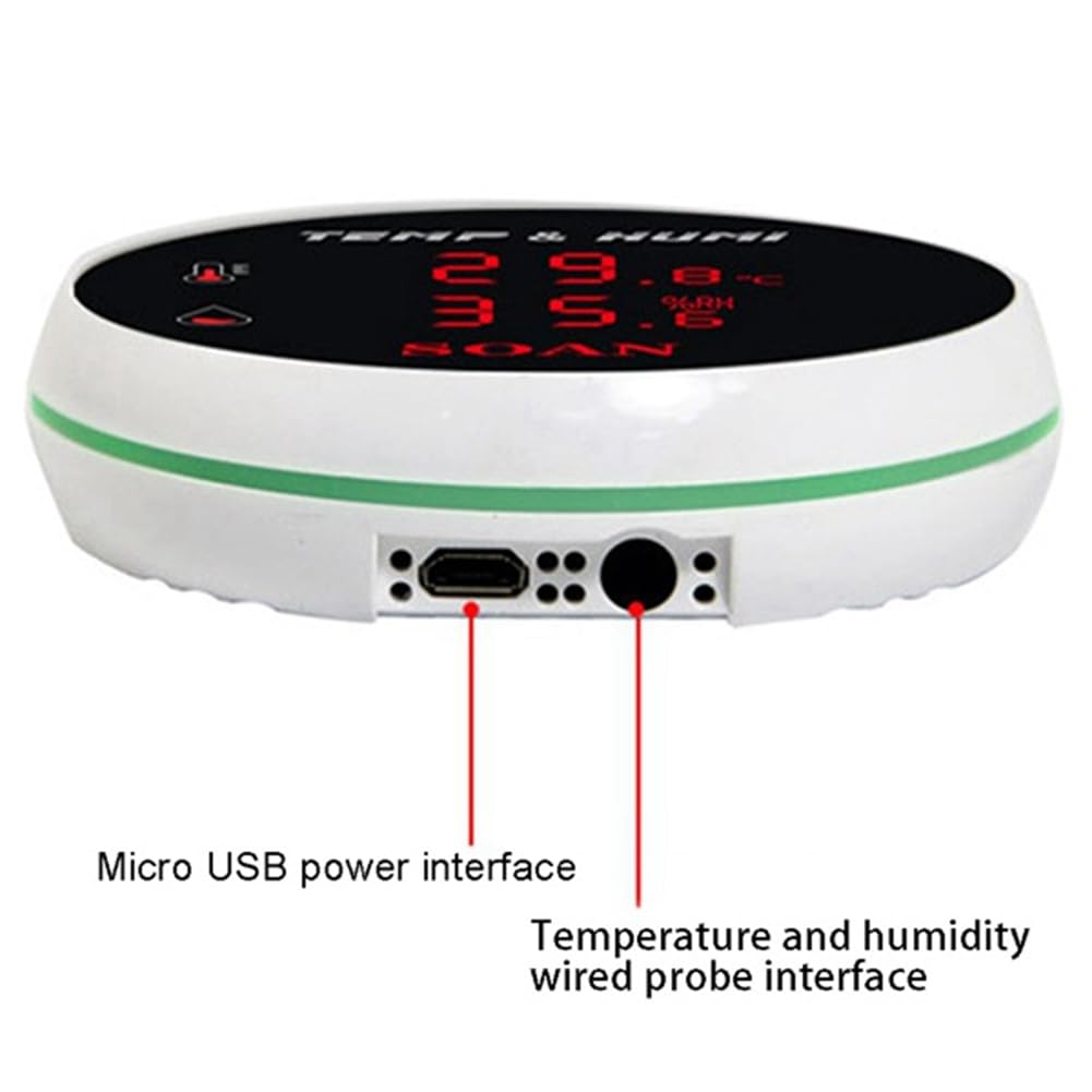 Termometro WiFi con Sonda da 1M, Display Digitale LCD, Controllo Della Temperatura, Notifiche Push 'App, Presa EU.