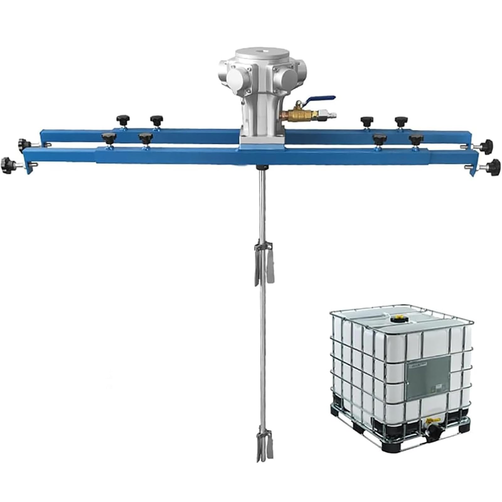 JKJZSALJ Pneumatic Air Agitator Mixer Machine For 265 Gallon Tank, 1/2Hp - 1Hp, 250Mm Impeller Diameter, Ideal For Paint And Viscous Liquids Up To 1000L Capacity,3Cylinder