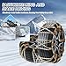 Qoosea Tire Chains Snow Chains for Car & SUV Cross - Link Heavy - Duty 6Pcs Universal Anti-Slip Chains for Tires Durable Snow Tire Chains Tire Cables