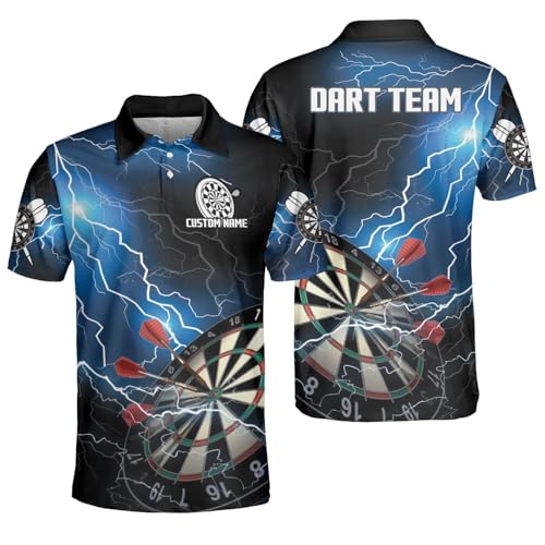 Personalized Dart Shirts for Men, Custom Dart Jersey for Team, Dartboard Shirts, Thunder Dartboard Shirt, Dart Jerseys Gift for Dart Players and Teams