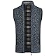 YOUTHUP Herren Weste Fleece Fütterung Winter Frühling Strickjacke Ärmellose Fleecejacke Stehkragen Strickweste, Blau, S