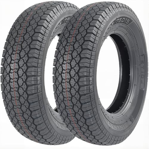 Ginenazo Set of 2 ST205/75D15 Trailer Tires for Utility Boat & Cargo Trailers Durable Heavy-Duty Replacement Wheels