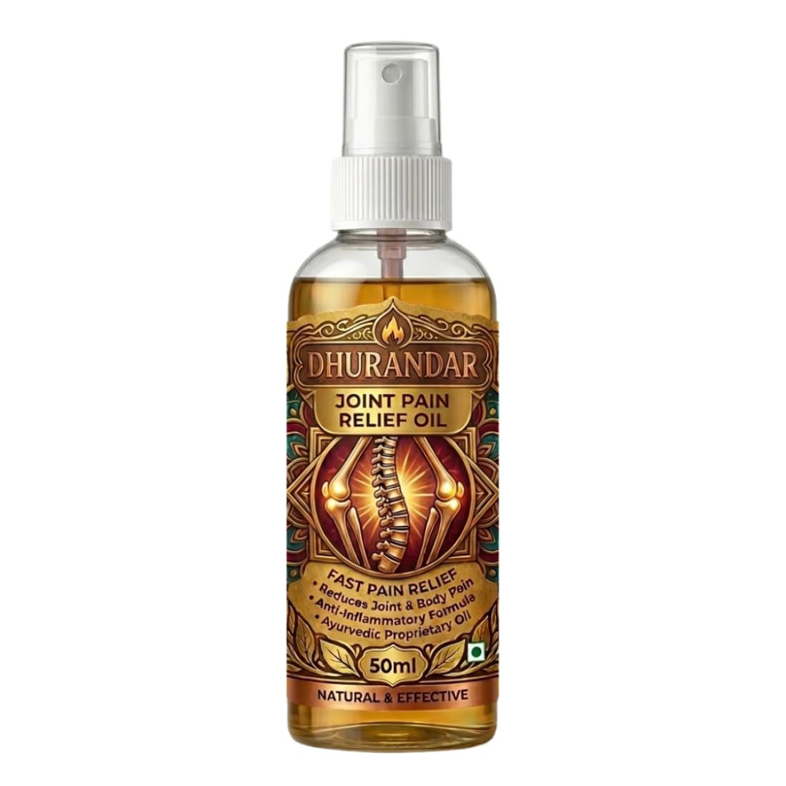 DHURANDAR Ayurvedic Massage Oil 50ml | Joint Massage Oil | Herbal Muscle | Body | Back, Neck, Shoulder, Knee & Leg Massage | External Use-image-4