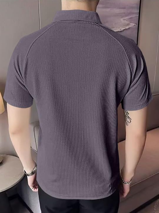 Image of GRECIILOOKS Tshirt for Man | T Shirt for Mans | Mens Tshirts | Polo T- Shirt for Mens | Half Sleeve Polo Neck Tshirt for Men (Available in Plus Sizes)