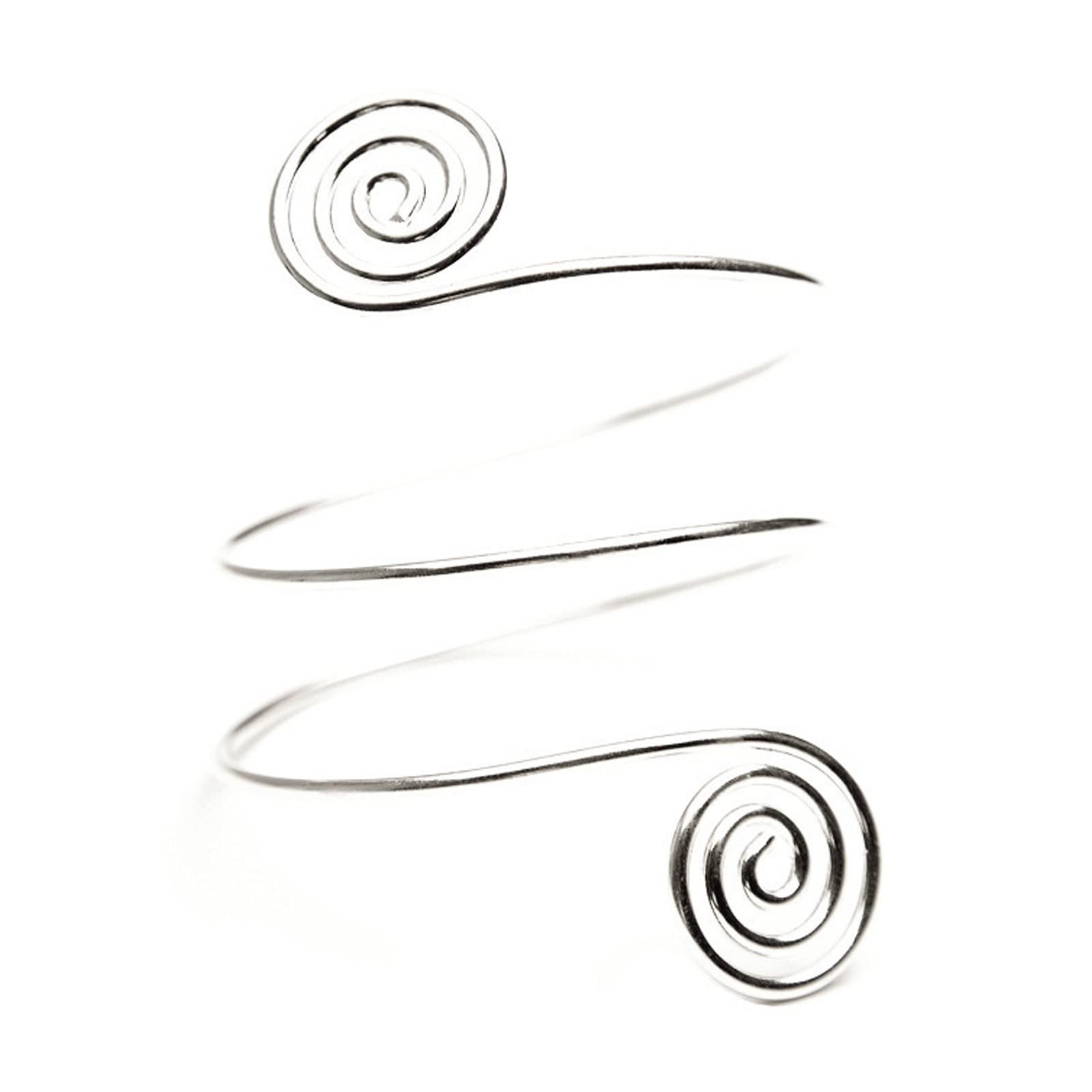 Caiyao Punk Cool Upper Arm Adjustable Bracelet Open Cuff Bangle Coil Bracelet Simple Swirl Leaf Armband Minimalist Armlet Vintage Jewelry for Women