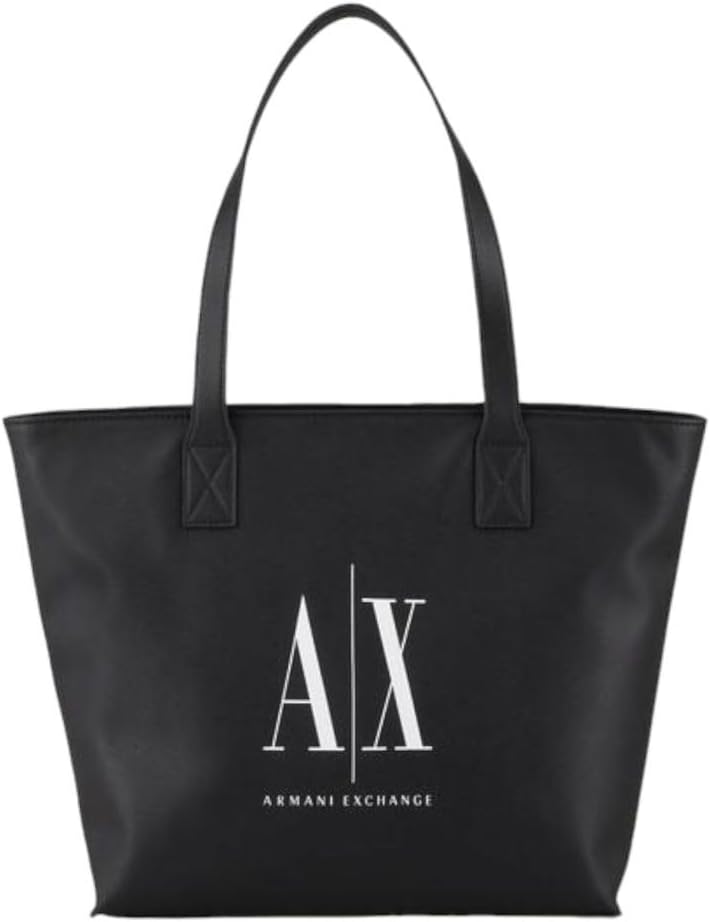 ARMANI EXCHANGE WOMAN'S SHOPPING BAG 942936 0P198 BLACK Eco Leather material