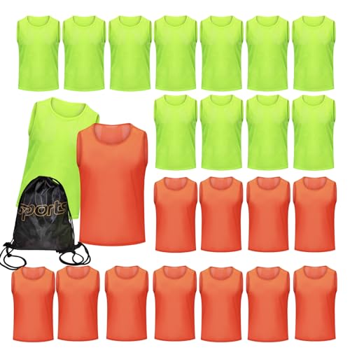 PULUOMASI 12/24/48PCS Pinnies Youth Team Pennies for Sports Kids and Scrimmage Vests for Soccer...