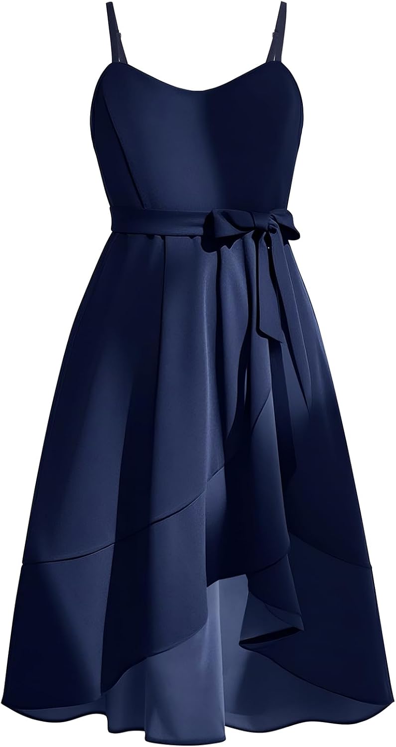 Pinup Fashion Plus Size Cocktail Party Dress - Women Wedding Guest Semi Formal High Low Elegant Midi Dresses - Image 4