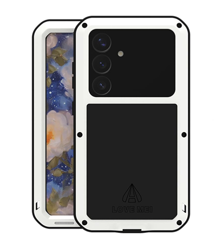 LOVE MEI for Samsung Galaxy S25 Case, Outdoor Heavy Duty Rugged Full Body Protection Case Military Armor Bumper Aluminum Metal Dust/Shockproof Case