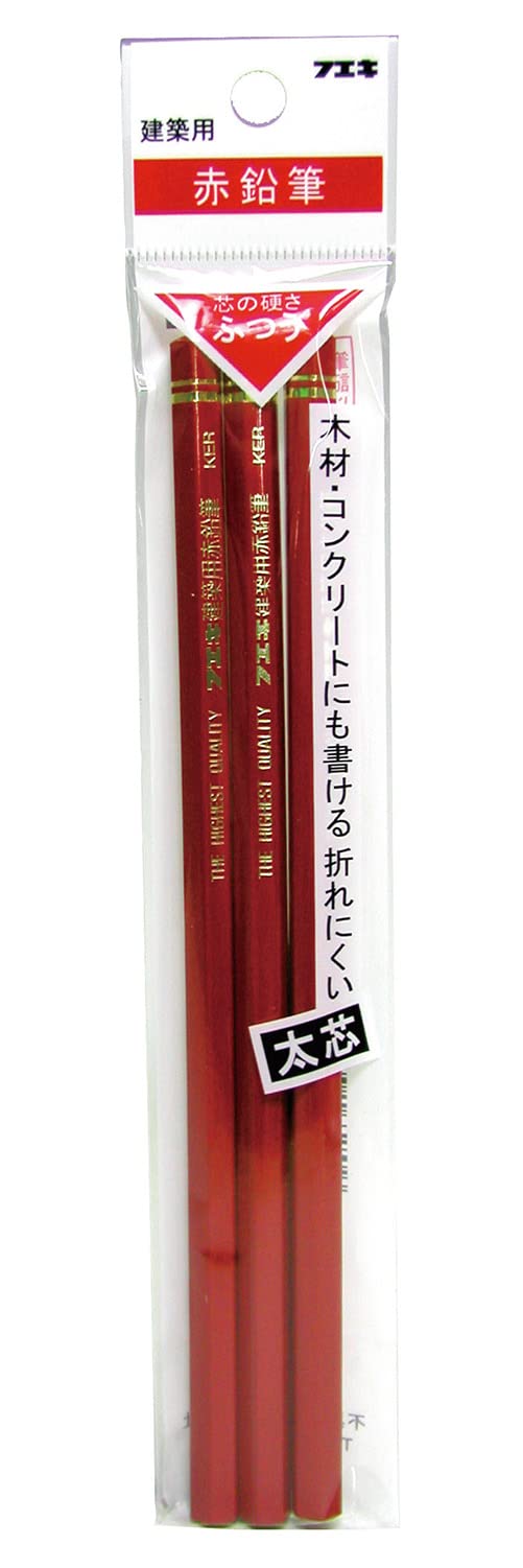 不死鳥様確認用　赤鉛筆3本 Amazon.co.jp: フエキ不易 建築用赤鉛筆 太芯 ふつう 赤 3本入 KER-3