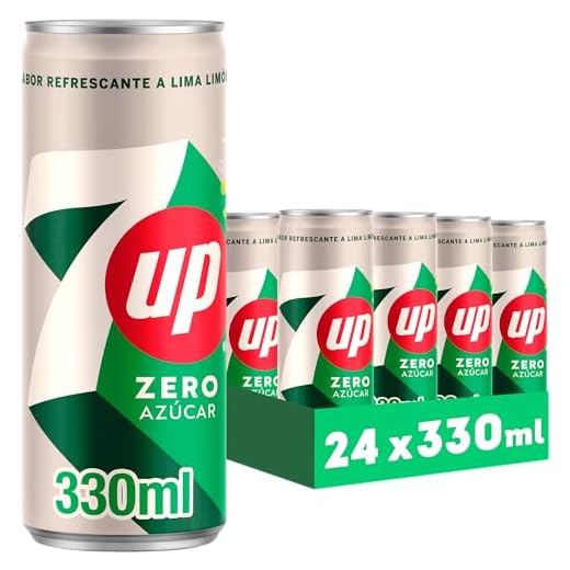 7 UP Refresco cero de lima y limón, sin azúcares y sin calorías, pack de 24 latas de 330 ml