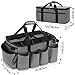 HODRANT Detailing Bag with Polisher Carry Bag, Large Detail Bag Car Care Box for Auto Detailing Supplies, Car Wash Caddy & Trunk Organizer for Buffer Bottle Towel & Cleaning Kit, Gray, Patent Design