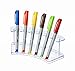 AdirOffice Vertical 6 Slot Display Stand Pack of 2 - Durable Acrylic Holder for Pens & Pencils - Organizer for Home Office & Store Use (Clear)