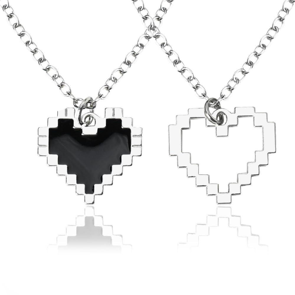 yaozeio Matching Love Necklace for Women Men 2 Pcs Friendship Necklaces for Bff Besties Christmas Birthday Gifts for Couples Bf Gf Wife Husband