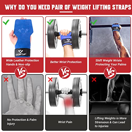 Image of Weight Lifting Wrist Strap, Double-Layer Leather for Deadlift Powerlifting
