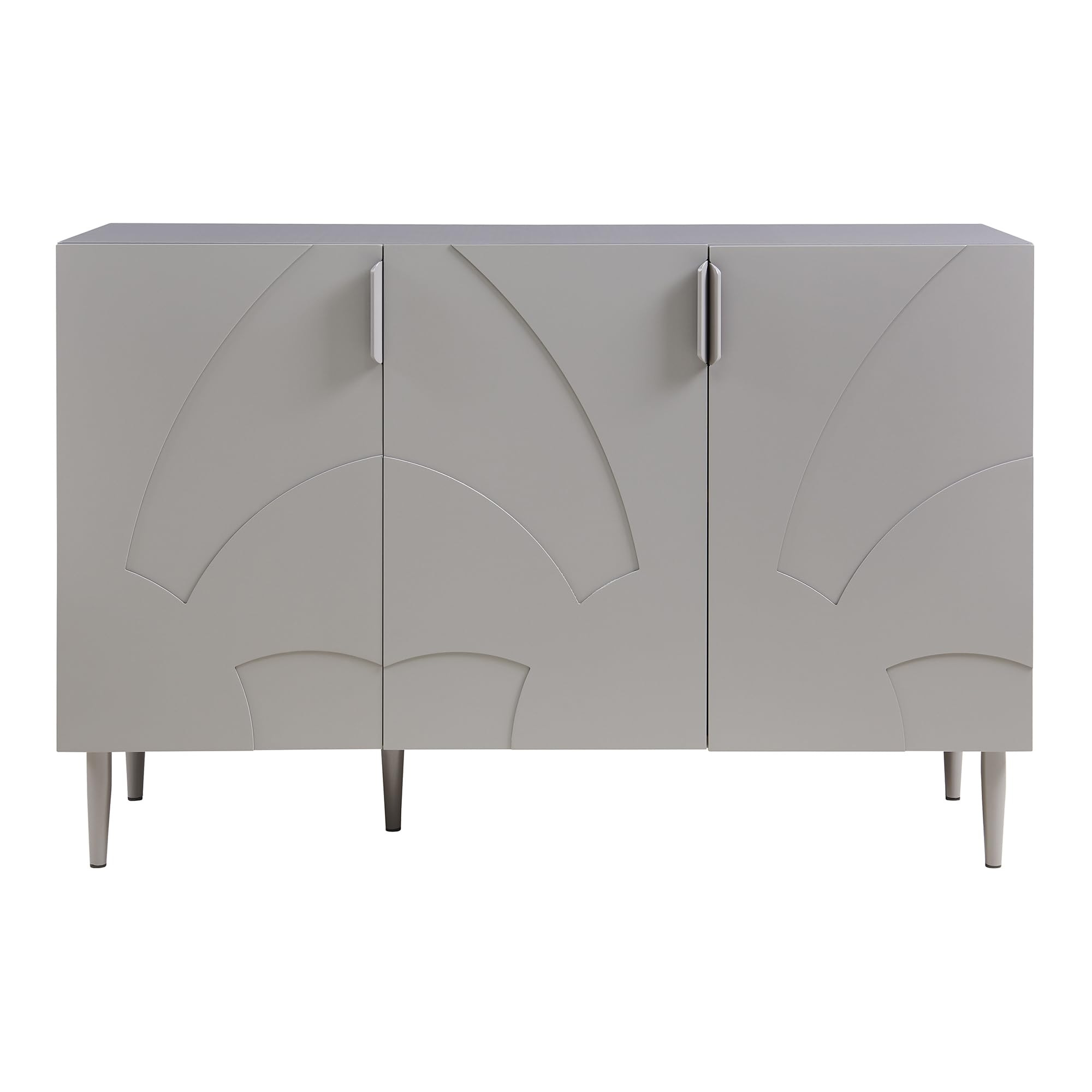 [en.casa] Credenza Bassa con 3 Ante Decorative Madia Moderna Mobile Contenitore per Cucina Soggiorno Sala Pranzo 75 x 115 x 38 cm Grigio