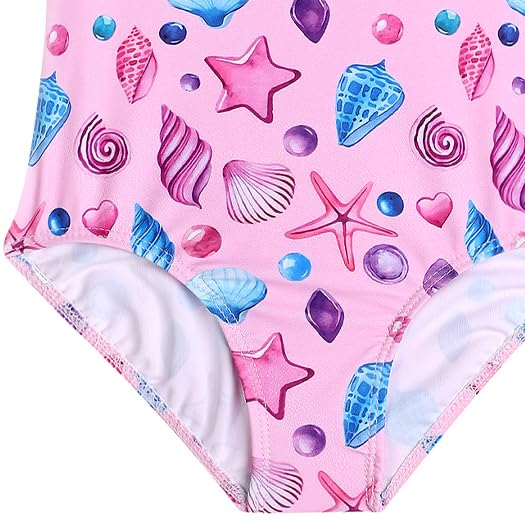 Image of Girls Swimsuit One Piece Bathing Suit with Adjustable Straps Cute Little Kids Swimming Suits Beach Swimwear 4T-12