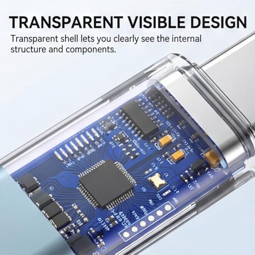 Image of Type C to Lightning Adapter 12W Fast Charging, USB C Male to Lightning Female Connector with 480Mbps Data Transfer, Translucent Converter for iPhone 17 /16 /15 Series (No OTG /Audio Support)
