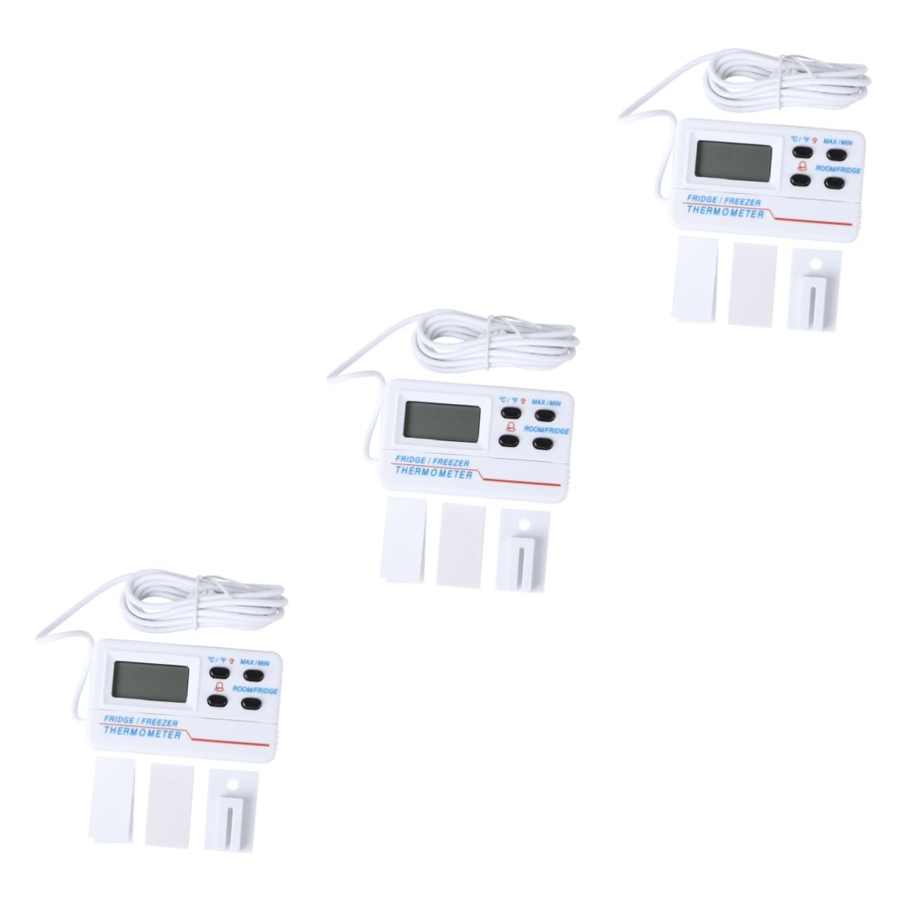 TEHAUX 3pezzi Termometro Digitale Per Interni Ed Esterni Con Allarme Per Congelatore e Frigorifero Precisione Elevata e Display Digitale Design Compatto e Basso Consumo Energetico