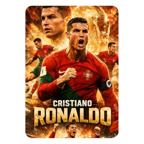 Image of Zesta Bathroom Decor Items Washroom Decor Tin Sign | Aesthetic Posters Wall Poster for Bedroom | Magnetic Cafe Decoration Items / Restaurant Decorations Items | Quirky Home Decor Bar Accent (Ronaldo (2))