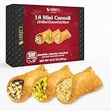 Biscotti Cannoli Italian Cookies - 18 Mini Cannoli in Gift Box with Pistachio, Gianduia and Hazelnut Cream, Cookies Gift Basket Holiday Gifts, Authentic Sicilian Biscotti for Family Gifts Men Women