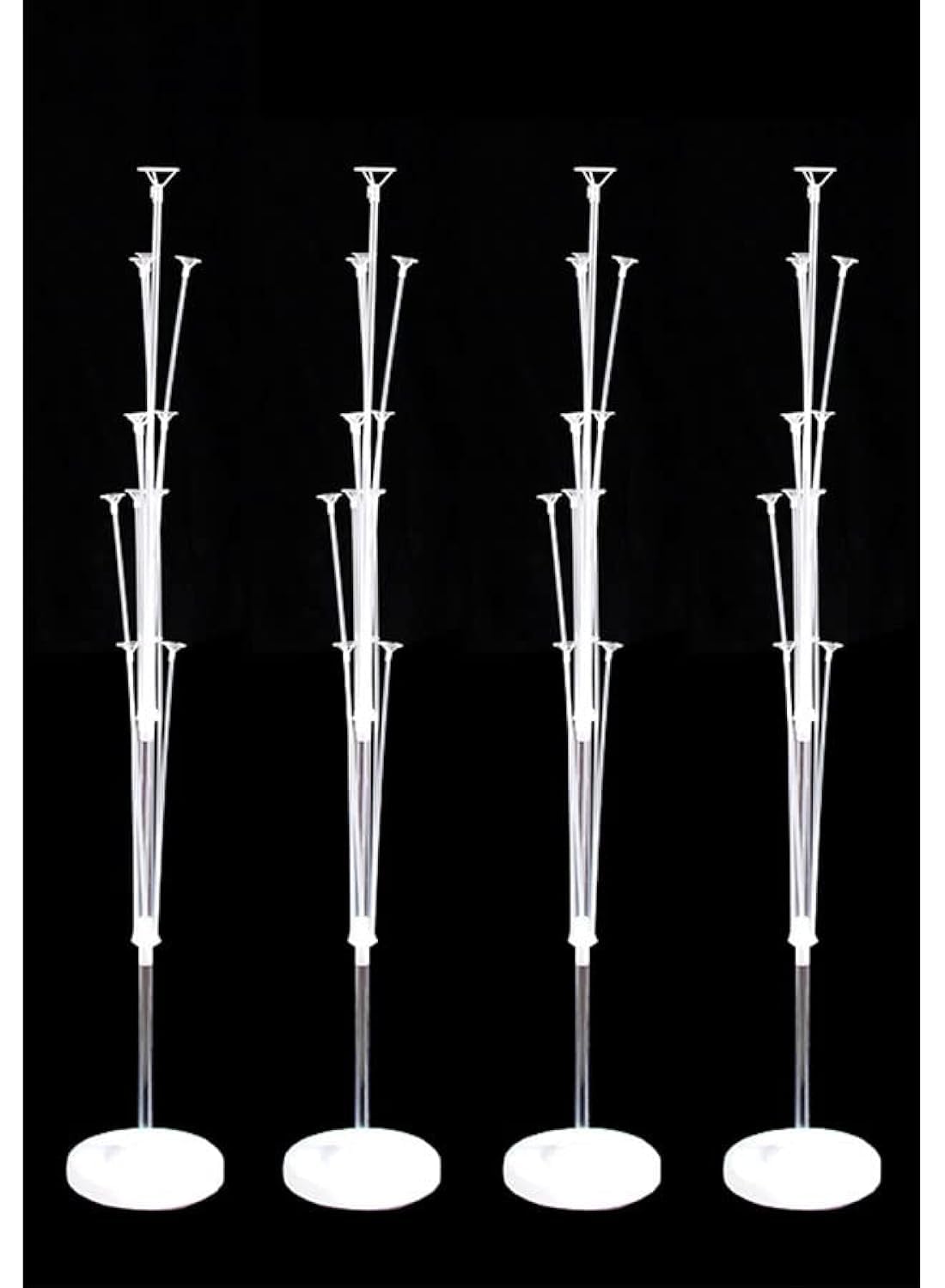 ZCM HAPPY4pcs 13 Post Balloon Holder Sturdy and Durable (White + Clear)