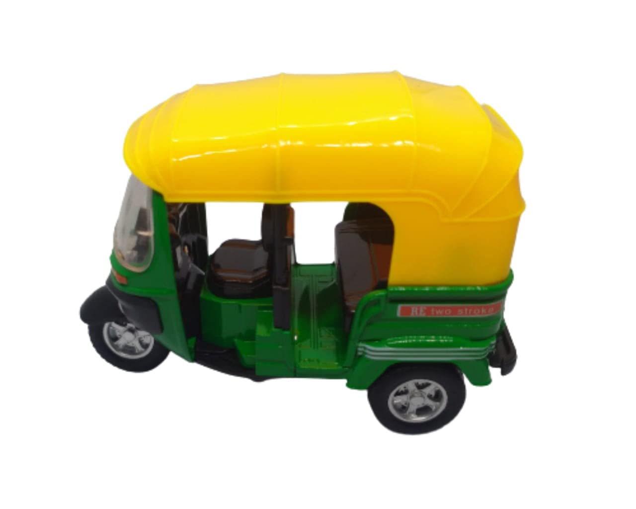 Novakart Diecast Metal auto Rickshaw Toy for Kids/Mini Vehicle Toy for Kids/Pull Back Action Toy for Boys and Girls Multicolor Colour (Pack of 1)