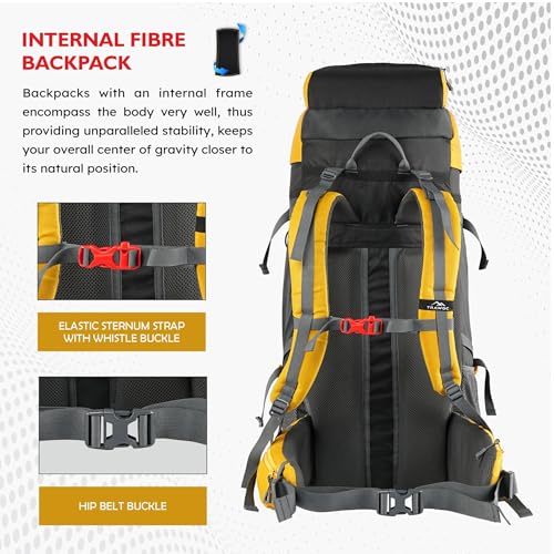Image of TRAWOC TERRABOUND 60 Liter Camping Backpack Trekking Hiking Ruckssack Travel Bag Front & Top Loading Laptop /Rain Cover /Shoe Compartment, HK014