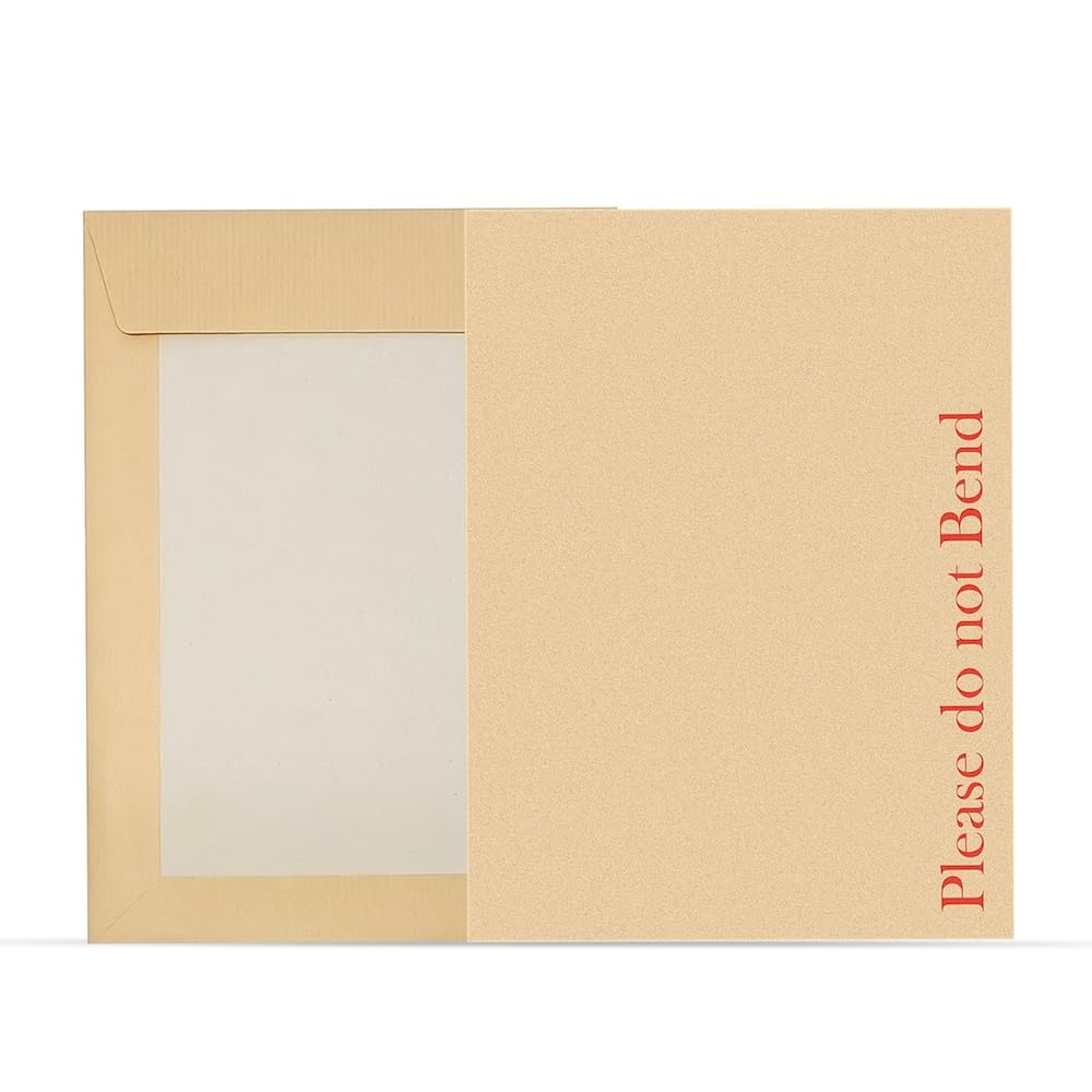 JMC 125 Hard Board Back Envelopes *CHOOSE YOUR SIZE* | Brown Envelopes Cardboard Backed | Please Do Not Bend Envelopes Peel & Seal | Ideal for Mailing Posting Documents |229x162mm C5 (A5)