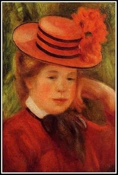 ルノアール　飾り帽子 ルノアール 絵画 青い帽子の少女 F3号 【複製】【美術印刷