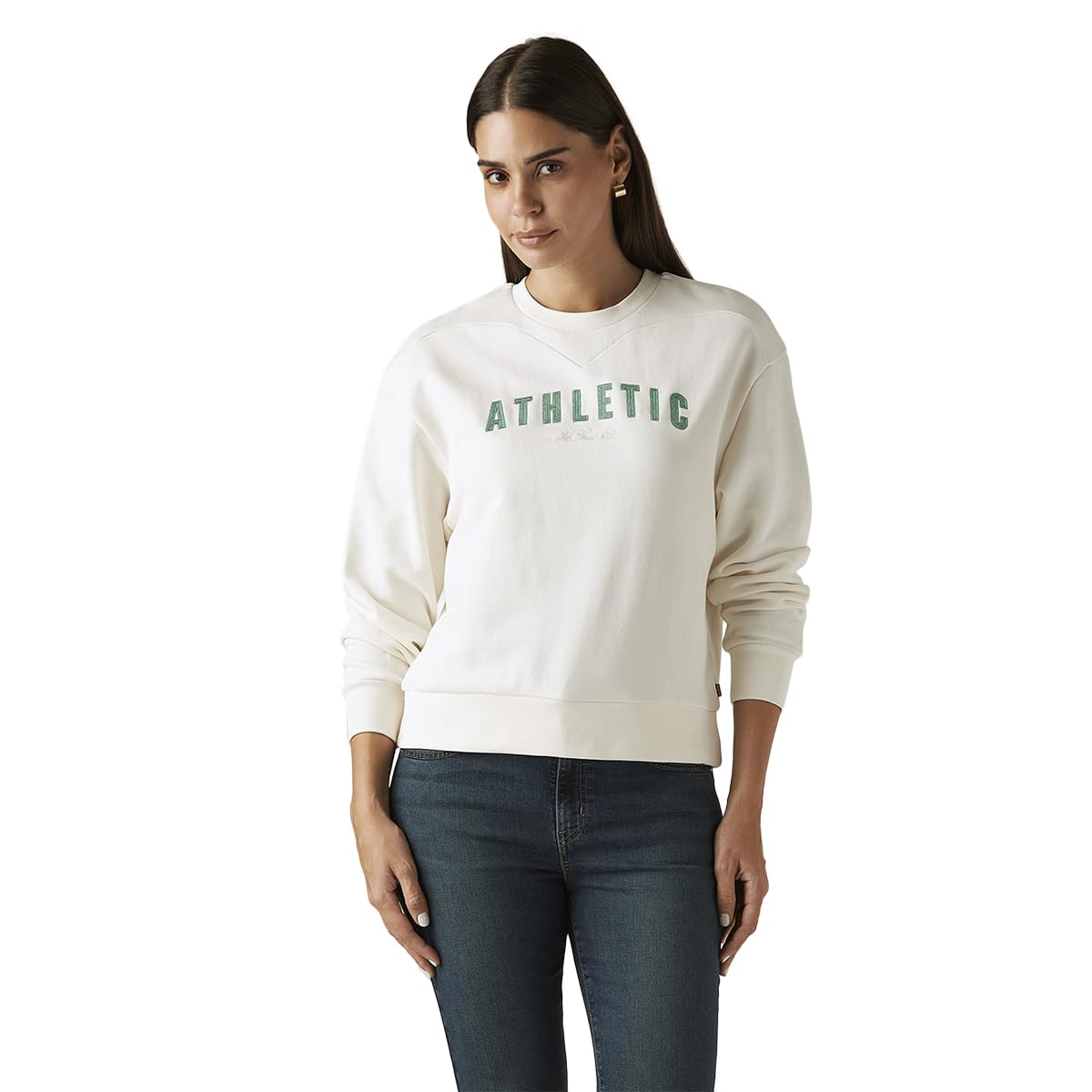 levi's Women's Typography White Crew Neck Sweatshirt-picture-26