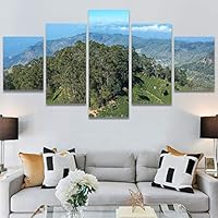 SIGNWIN 5 Panel Canvas Wall Art Greenlands for Home Decorations Ready to Hang - 60