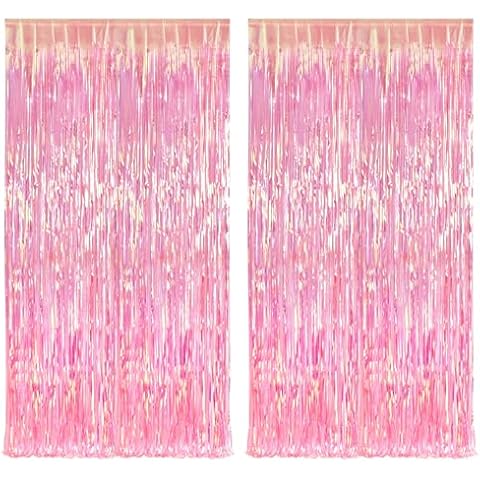 BRAVESHINE Iridescent Tinsel Curtains Cover