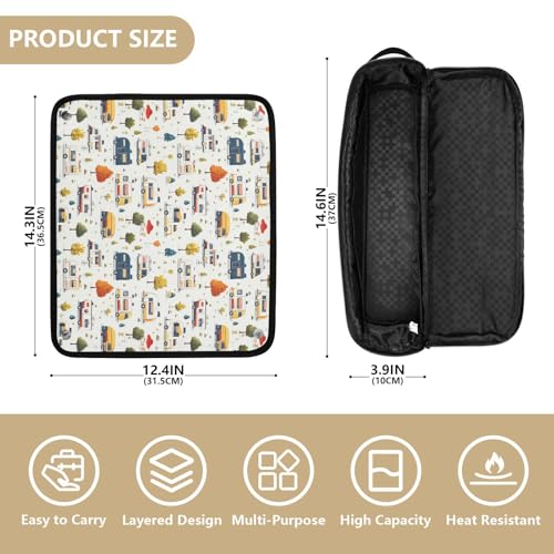 Trucks Outdoor Marble Hair Tools Travel Bag Heat Resistant Mat for Irons Straighteners Curling Iron Hair Care Accessories Portable Organizer Bag miniatura 4