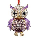 JUESMOS Owl Christmas Ornament 2025 Purple Owl Ornament for Christmas Tree Decorations Small Xmas Keepsake Gifts for Animals Lovers Metal Bird Gifts Keepsake for Women Girls Sister Kids