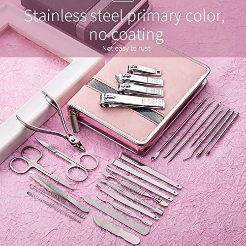Nail Clippers, Manicure Pedicure Set,Nail clippers manicure set,26Pcs Manicure Set Stainless Steel Nail Clippers Cuticle Nipper Pedicure Care Tool Dead Skin Scissor Cleaning Grooming Kit (Color : B Si