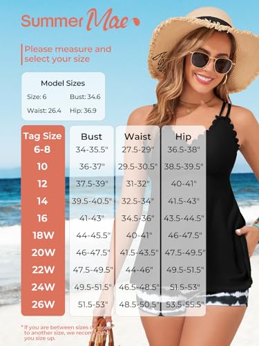 Summer Mae Womens Swimsuits Tankinis with Shorts Tummy Control Bathing Suit Two Piece Swimwear Top3