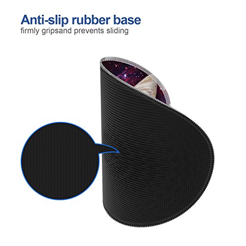 Galdas Mouse Pad Mousepad Round Gaming Mouse Pad Rubber Base Cloth Mouse Pads For Computers Laptop (Updated Version) … … (Space Cat) #TOP6