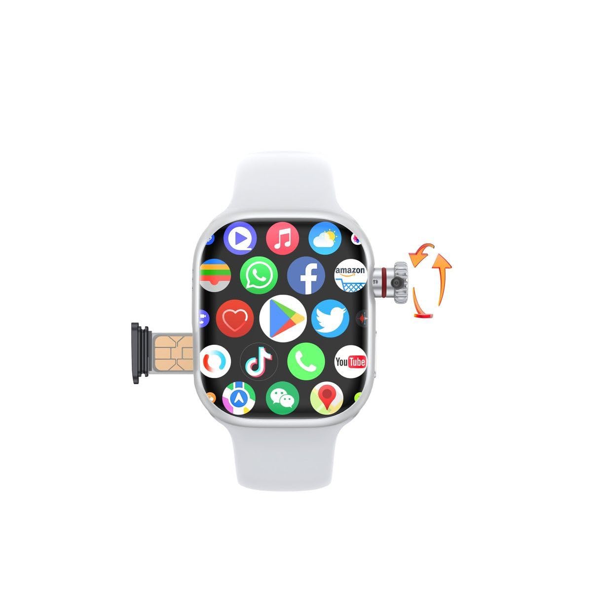 SE HUB Premium S9 Smart Watch with 4G Ultra Sim Card with Hiden 180°Camera, Amoled Hd Display, 2 Gb Ram 16 Gb Storage App Working Whatsapp, Instagram, App Store etc | Smart Watch (Silver) (B0D7CS41HD) Amazon Price History, Amazon Price Tracker