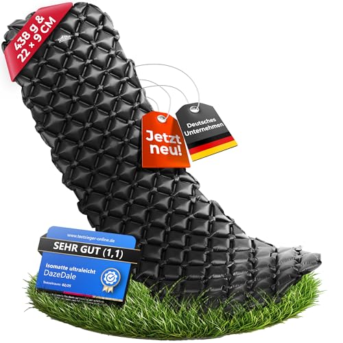 DAZEDALE Campingmatte Ultraleicht (438g) – Isomatte aufblasbar,...