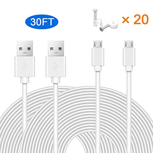 MOYEEL 2-Pack 30Ft Power Extension Cable for Wyze Cam/Wyze Cam Pan, Blink XT