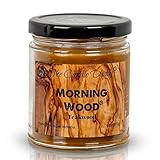 Morning Wood - Funny- Teak Wood Scented 6 Ounce Jar Candle - 40 Hour Burn Time