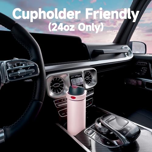 Image of 24 oz Insulated Water Bottle for Sports: Meoky Stainless Steel Water Bottle with Straw and Spout Lid - Leak Proof, Cold for 24 Hours, Fits in Car Cup Holder, BPA-Free for Women Travel, Dreamy Field